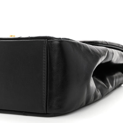 Chanel Glazed Calfskin Quilted Medium Gold Bar Top Handle Flap Black 10 of 12