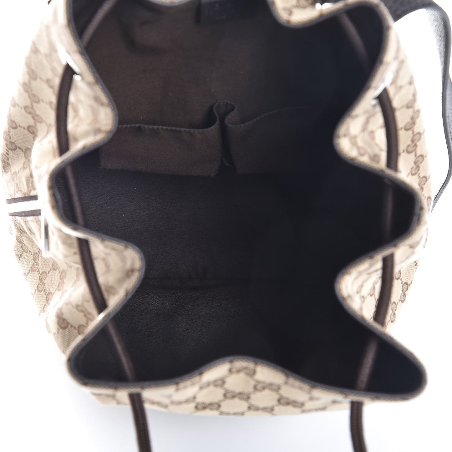 Monogram Dollar Calfskin O Drawstring Backpack Beige Ebony Testa di Moro Dark Chocolate