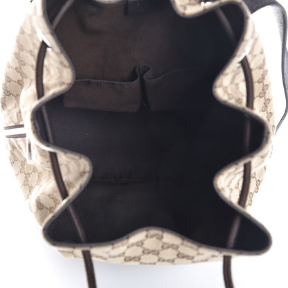Gucci Monogram Dollar Calfskin O Drawstring Backpack Beige Ebony Testa di Moro Dark Chocolate 5 of 7