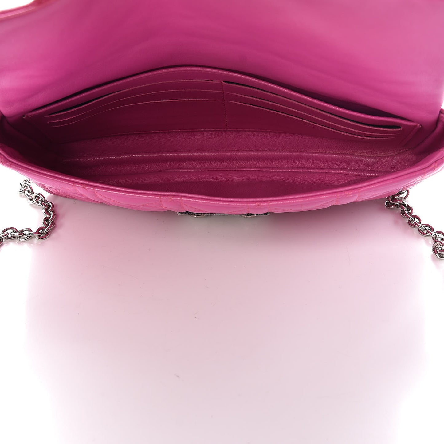 Lambskin Cannage New Lock Pouch Rose Sorbet