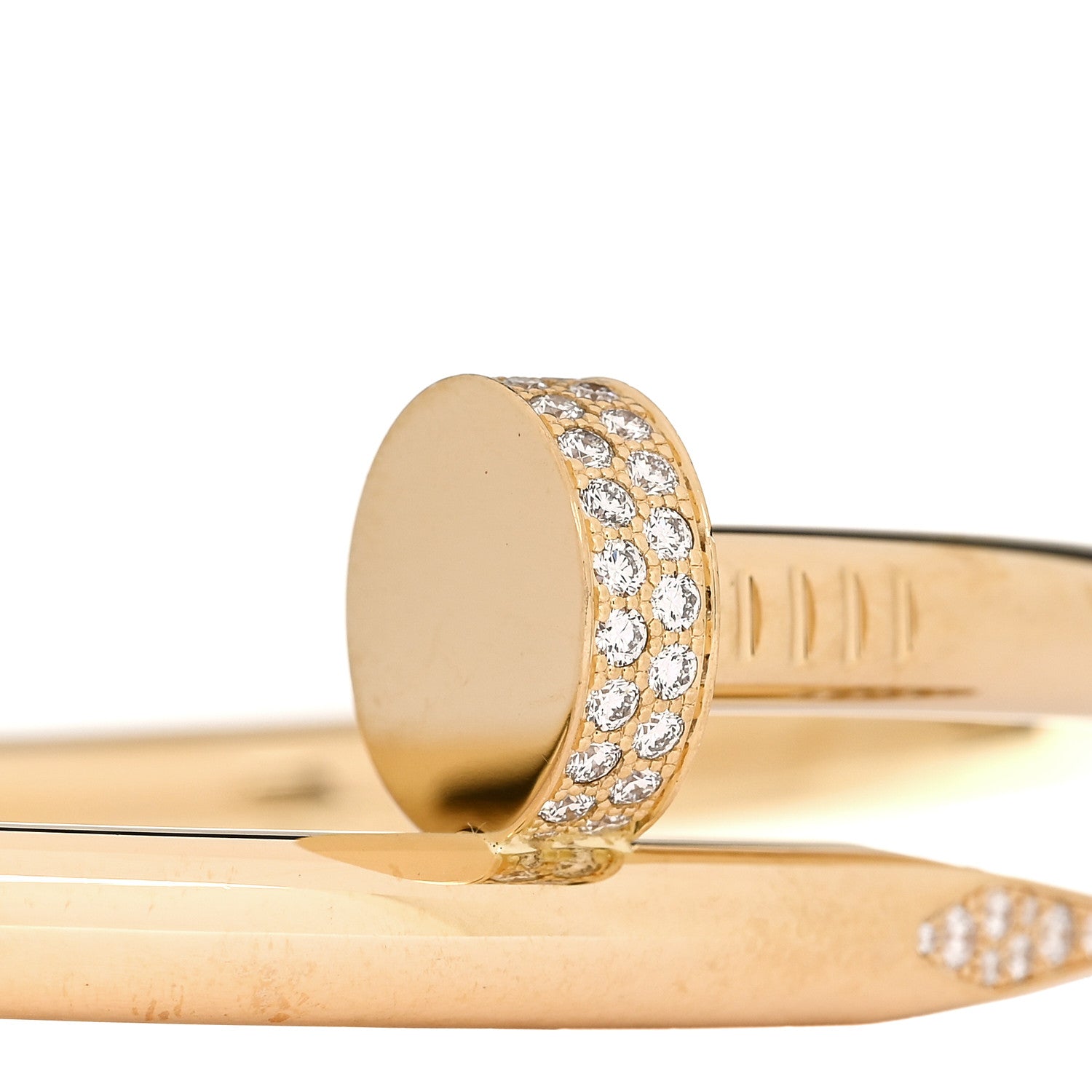 Cartier 18K Yellow Gold Diamond Large Juste Un Clou Bracelet 18 5 of 6