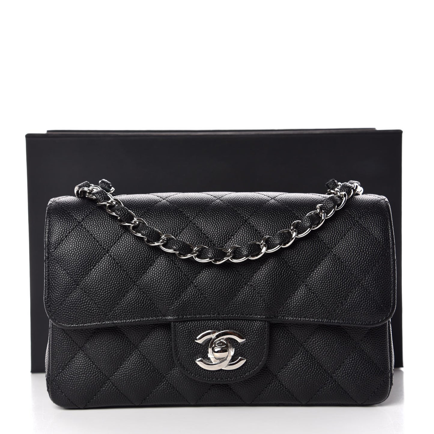Caviar Quilted Mini Rectangular Flap Black