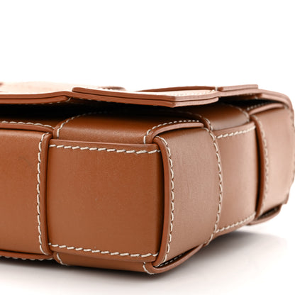 Bottega Veneta Lambskin Maxi Intrecciato Edge Stitch Cassette Crossbody Bag Wood 10 of 12