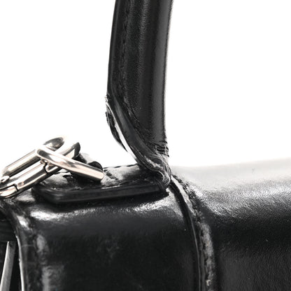Balenciaga Shiny Box Calfskin Graffiti Logo Small Hourglass Top Handle Bag Black Silver 17 of 17