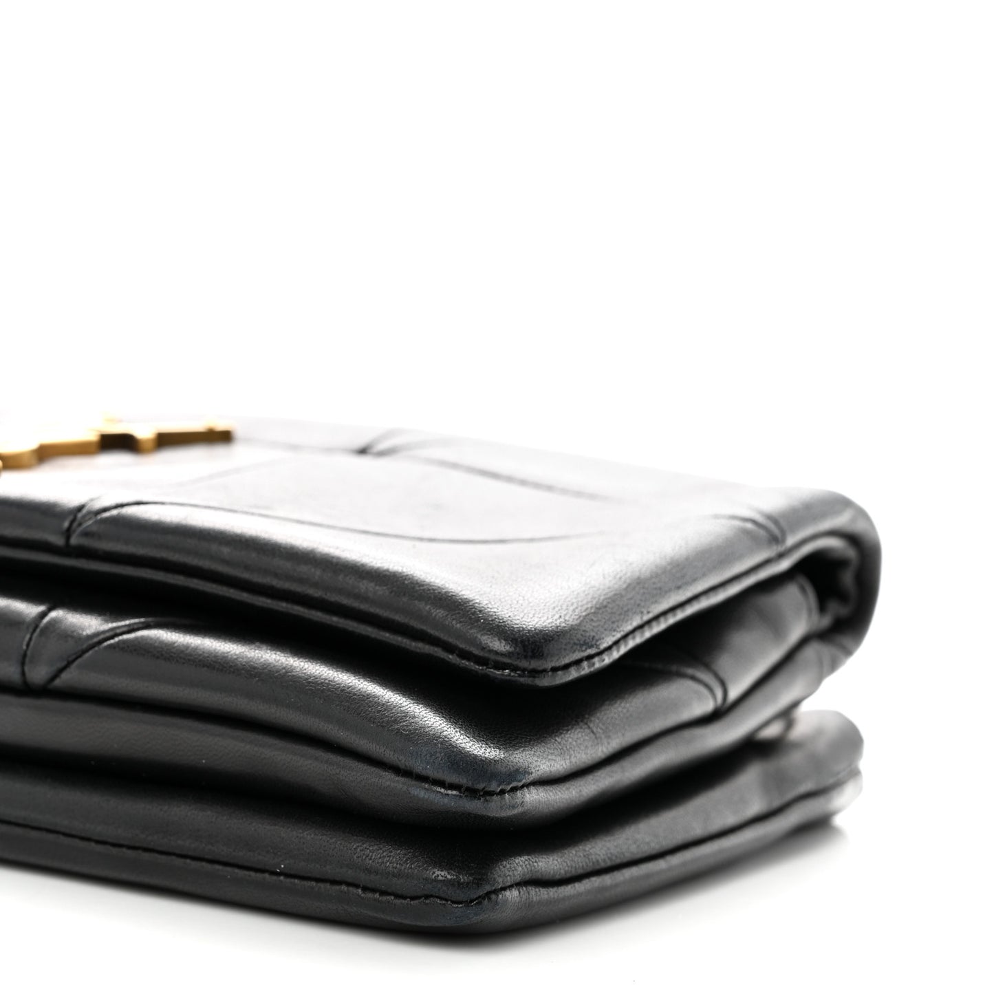 Lambskin Patchwork Monogram Jamie Chain Wallet Black