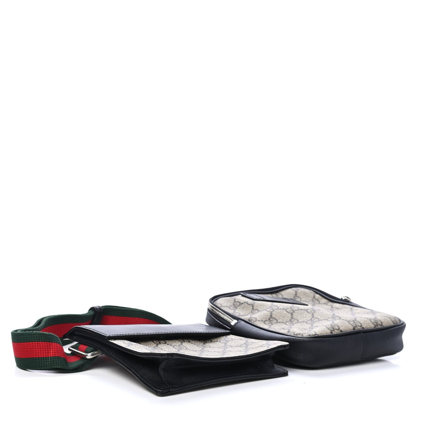GG Supreme Monogram Web Belt Bag Black