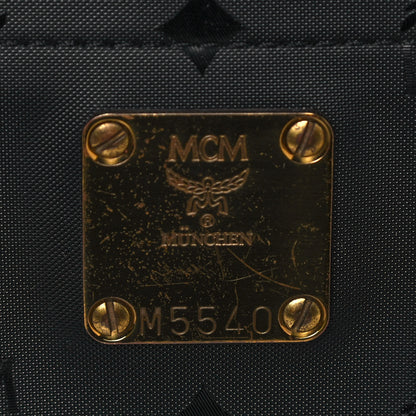 MCM Monogram Coated Canvas Tote Bag Black 15 of 15