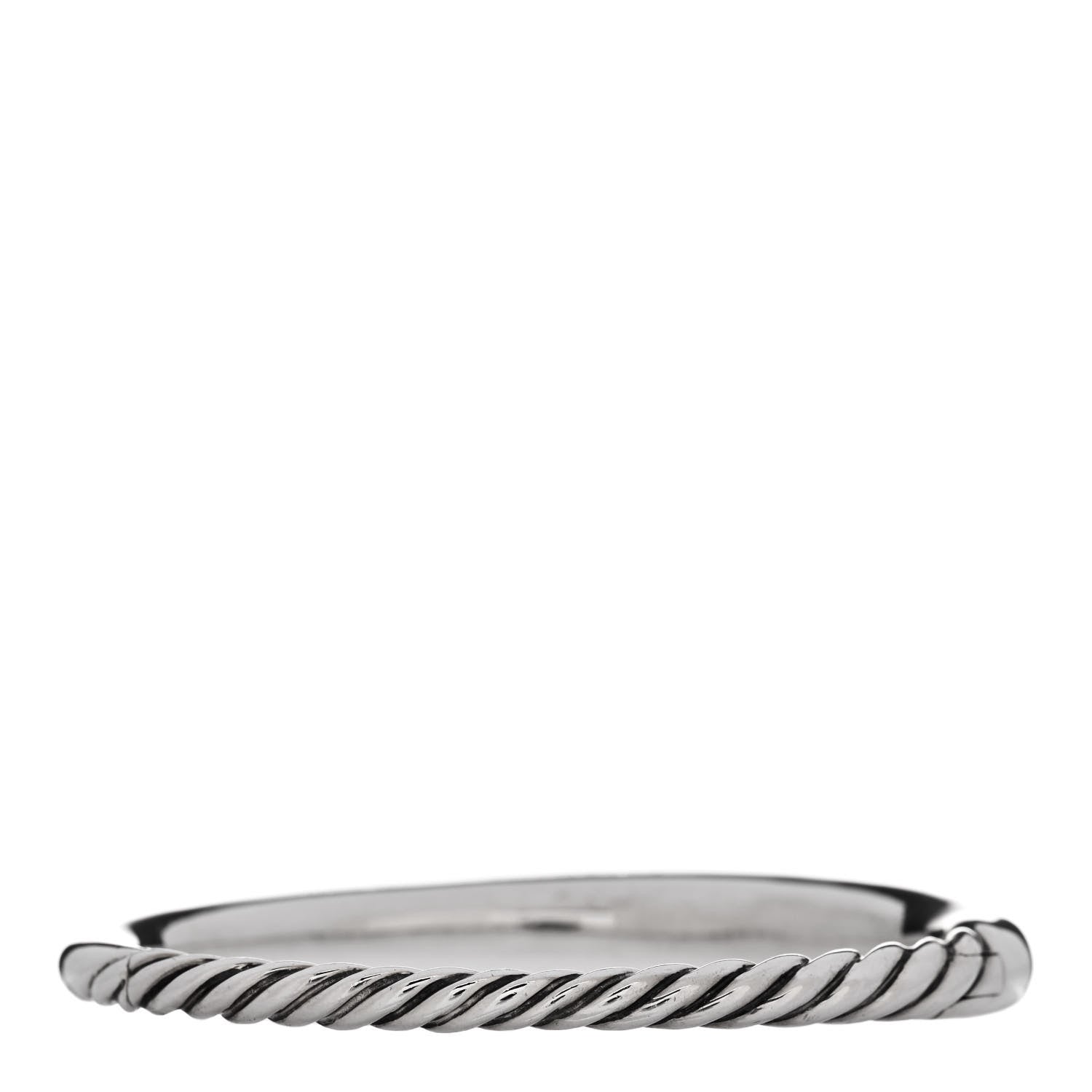 David Yurman Sterling Silver Diamond 9.5mm Pure Form Smooth Bangle Bracelet 2 of 3