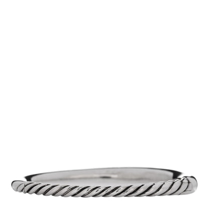David Yurman Sterling Silver Diamond 9.5mm Pure Form Smooth Bangle Bracelet 2 of 3