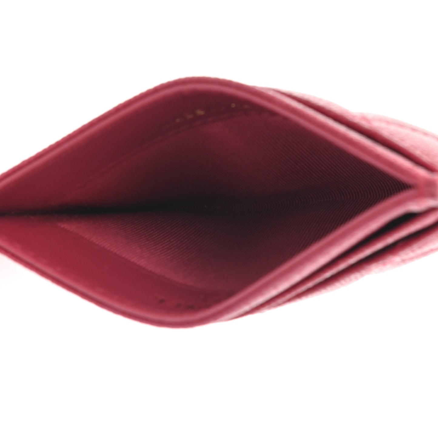 Caviar Quilted Card Holder Dark Pink