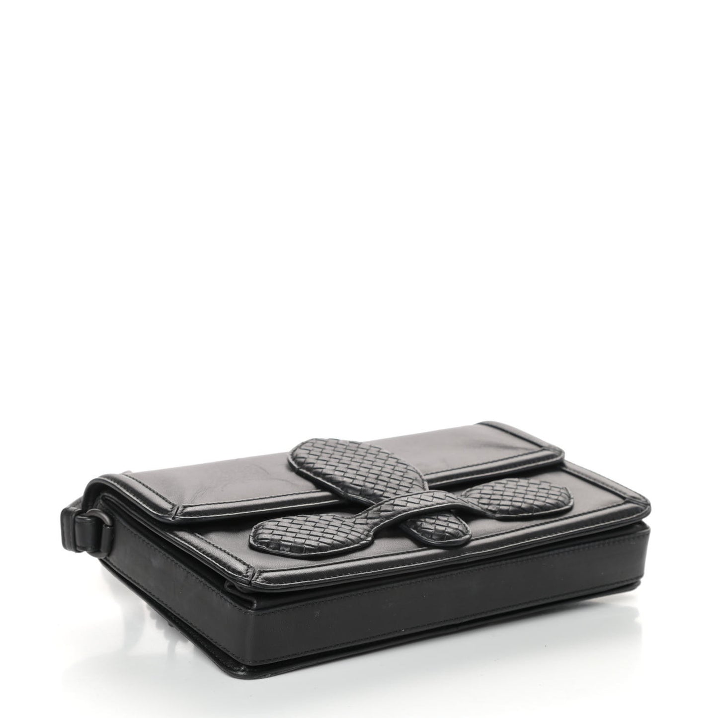 Nappa Micro Intreccio Shoulder Bag Black