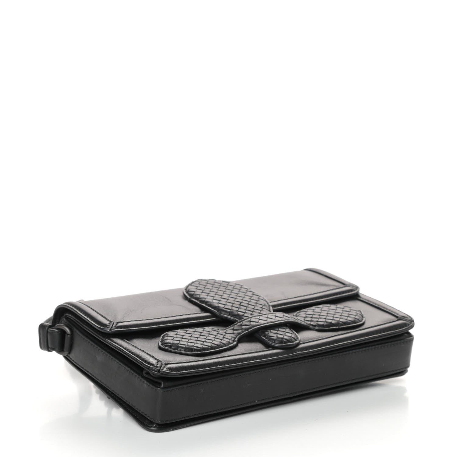 Bottega Veneta Nappa Micro Intreccio Shoulder Bag Black 4 of 12