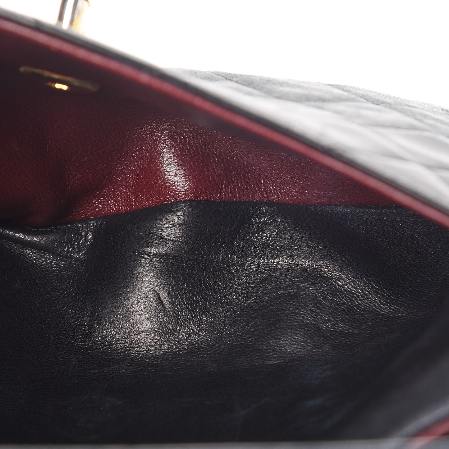 Lambskin Quilted Medium Double Flap Black
