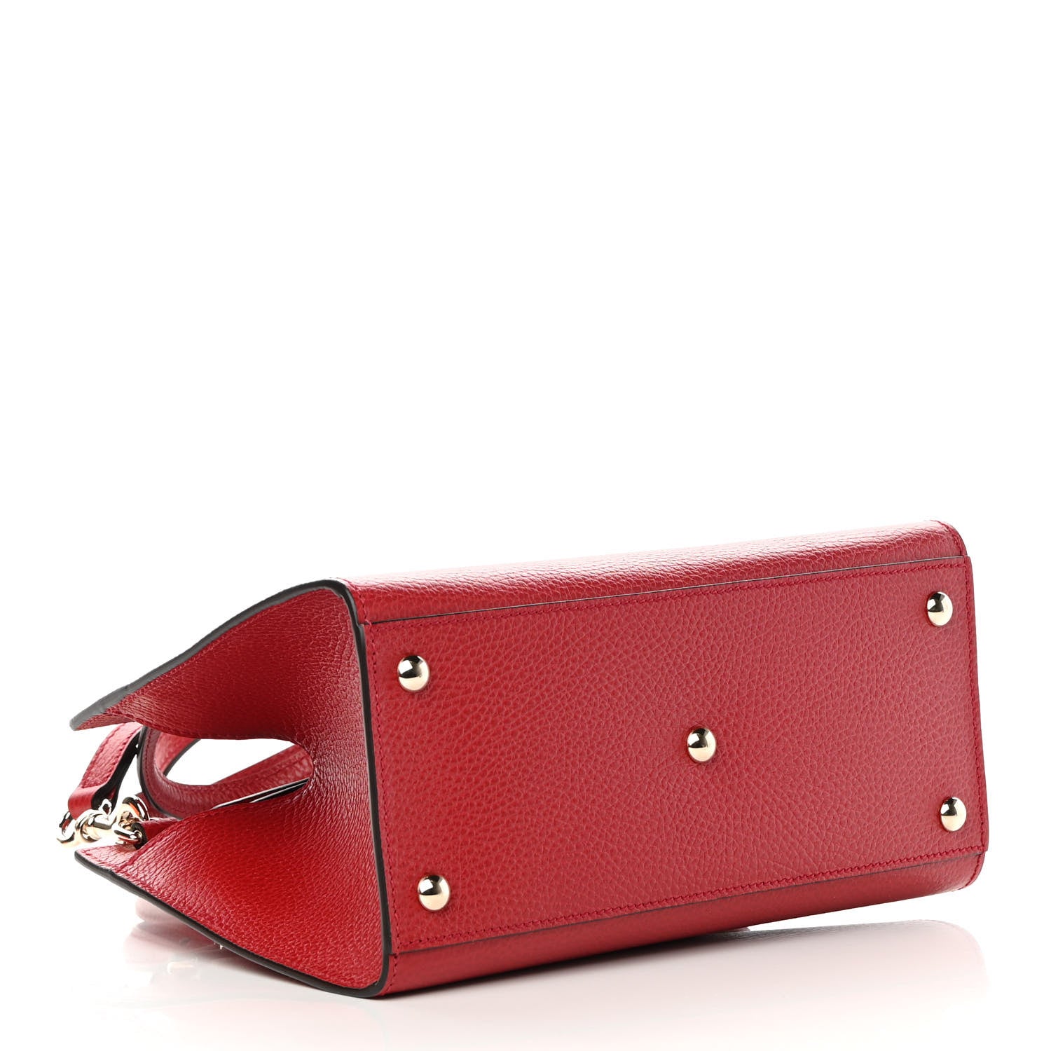 Gucci Dollar Calfskin Medium Soho Top Handle Satchel Hibiscus Red 4 of 10