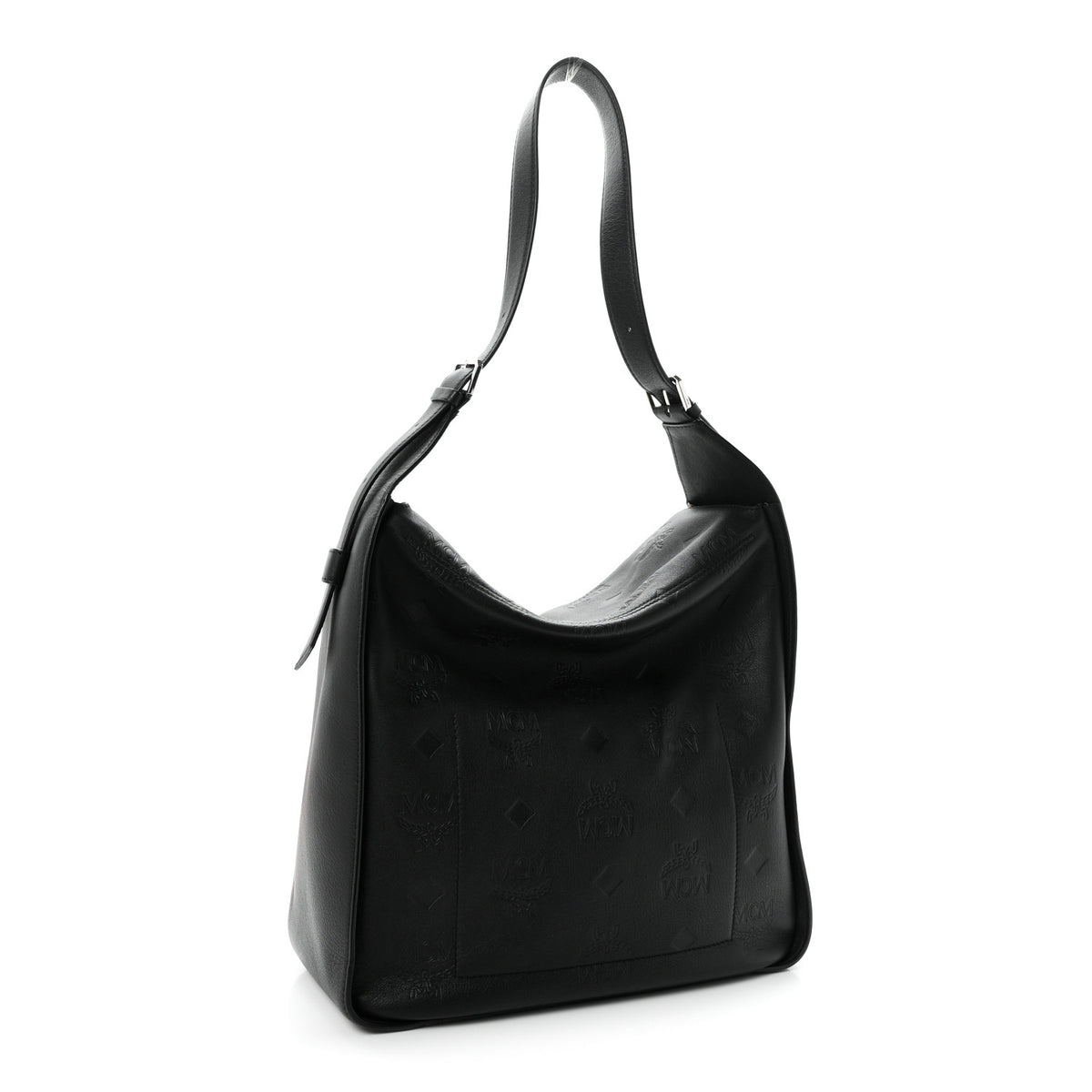 Calfskin Ottomar Monogram Large Aren Flap Hobo Black