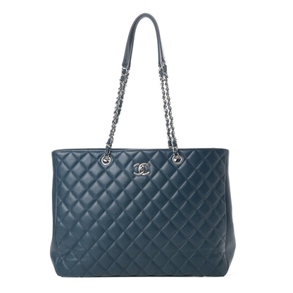 Chanel Lambskin Quilted Large Classic Shopping Tote Blue 1 of 12