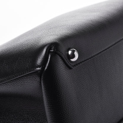 Burberry Derby Calfskin House Check Medium Banner Tote Black 13 of 16