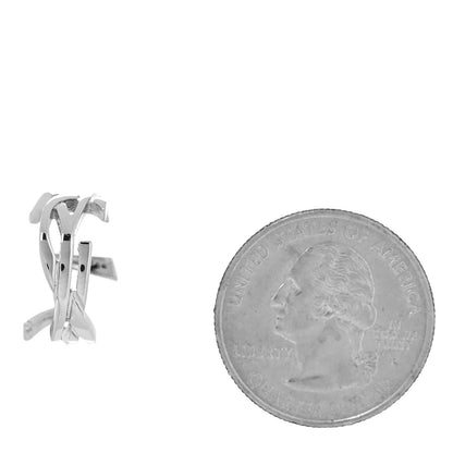 Saint Laurent Metal Large Cassandre YSL Logo Ear Cuff Earring Silver 3 of 5