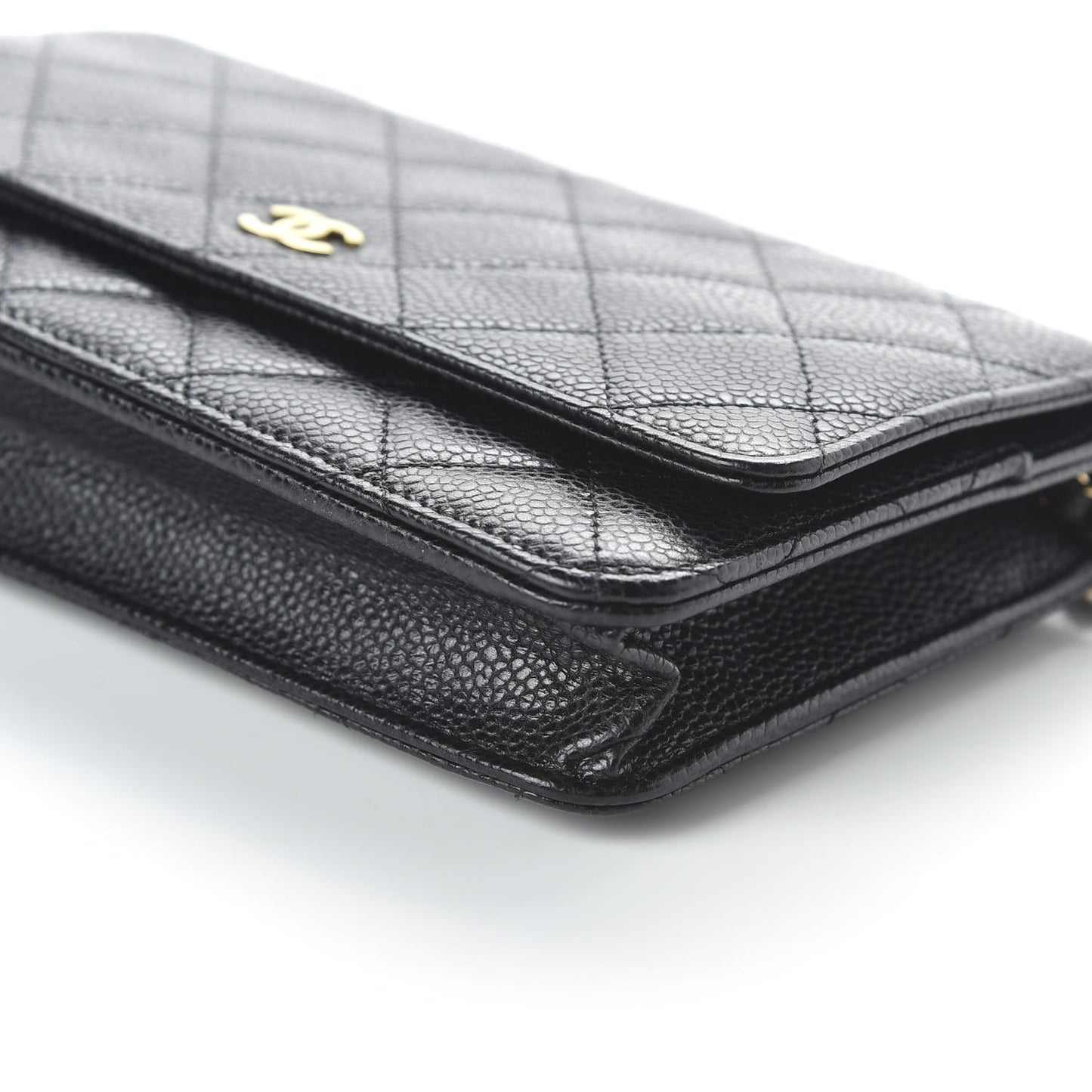 Caviar Quilted Wallet On Chain WOC Black