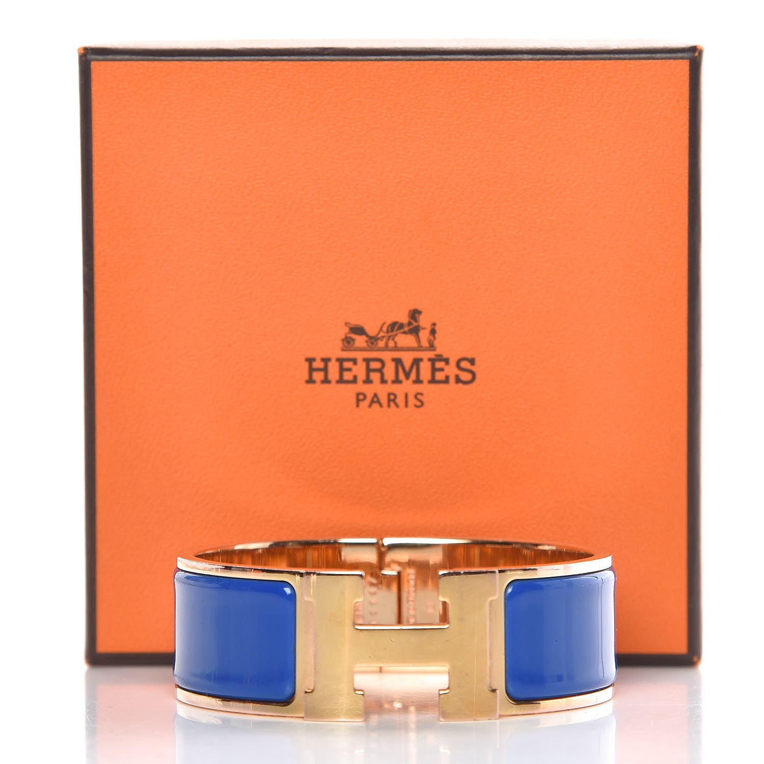 Hermes Enamel Wide Clic Clac H Bracelet GM Bleu Electrique 6 of 6