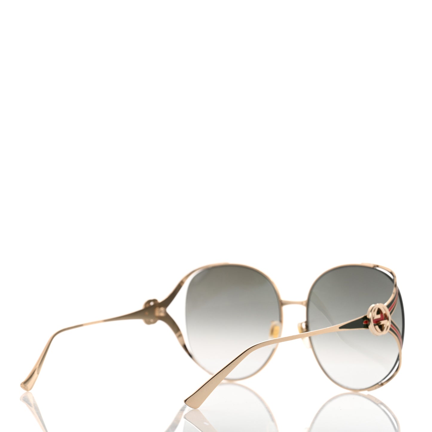 Metal Oversized Round Frame GG0225S Sunglasses Gold
