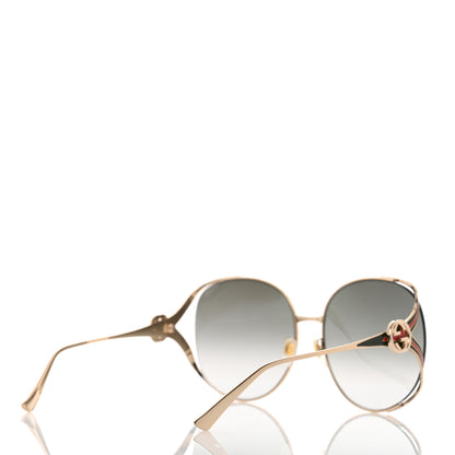 Gucci Metal Oversized Round Frame GG0225S Sunglasses Gold 4 of 8