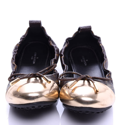 Louis Vuitton Monogram Flirty Ballet Flats 37 Gold 5 of 11