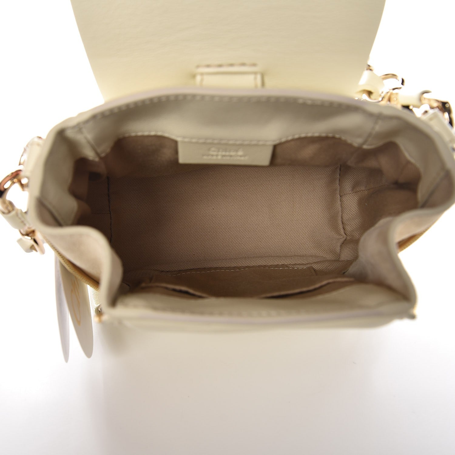 Chloe Calfskin Quilted Small Faye Backpack Natural White 7 of 14