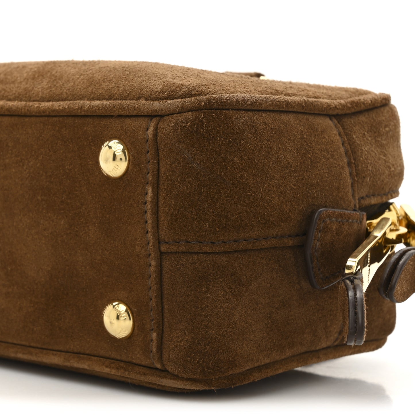 Suede Padded Regular Arcadie Top Handle Bag Cocoa Brown