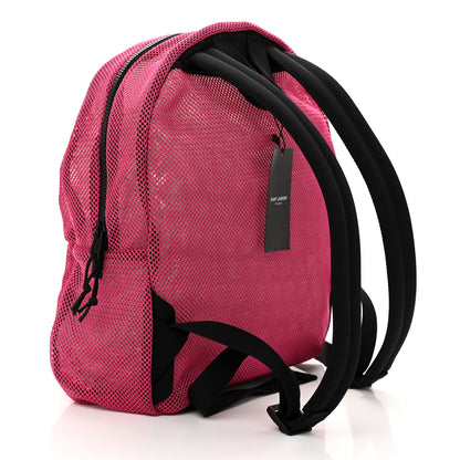 Saint Laurent Nylon Mesh Backpack Fuchsia 3 of 11