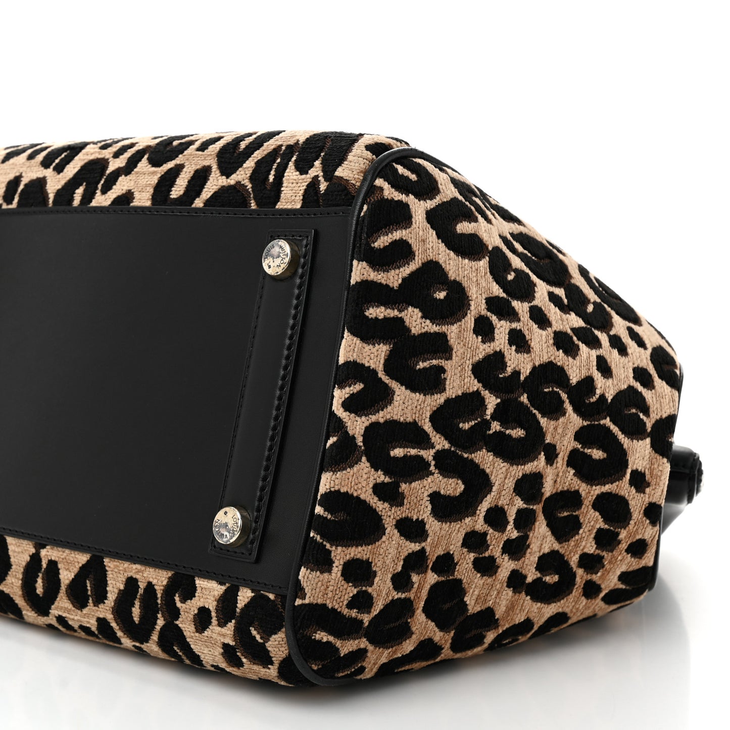 Jacquard Velvet Leopard Print Stephen Sprouse North South Bag Black