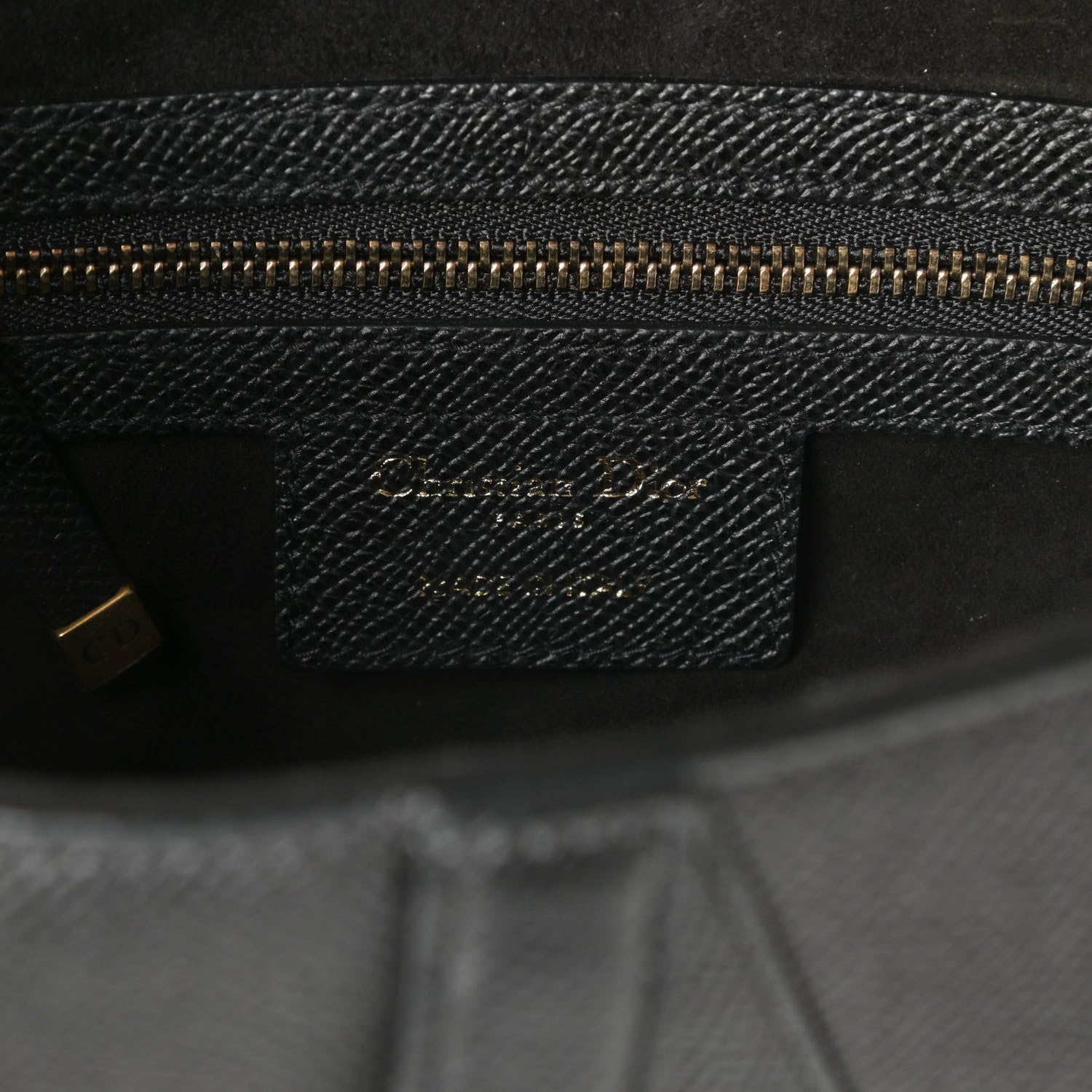 Christian Dior Grained Calfskin Saddle Bag Black 6 of 9