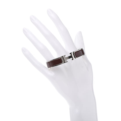 Hermes Enamel Narrow Clic Clac H Bracelet PM Burgundy 2 of 5