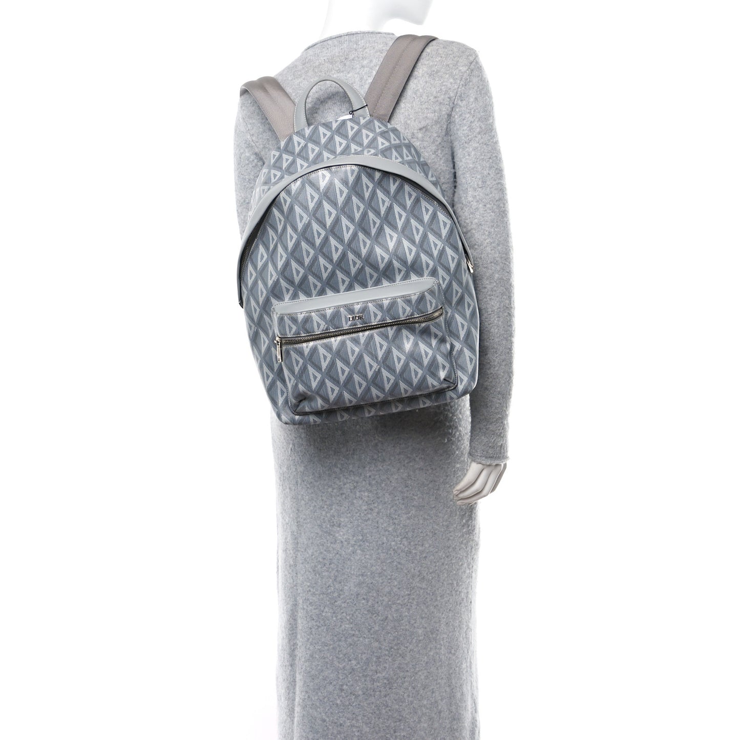 Coated Canvas CD Diamond Rider Zipped Backpack Gray