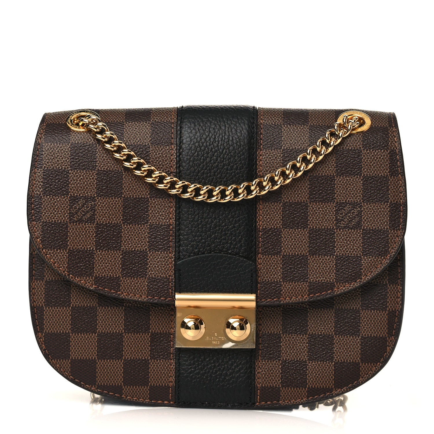 Louis Vuitton Damier Ebene Cuir Taurillon Wight Black 1 of 8