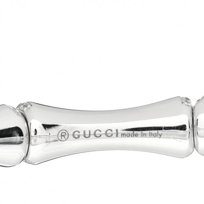 Gucci 18K White Gold Diamond Medium Bamboo Spring Bracelet 4 of 5
