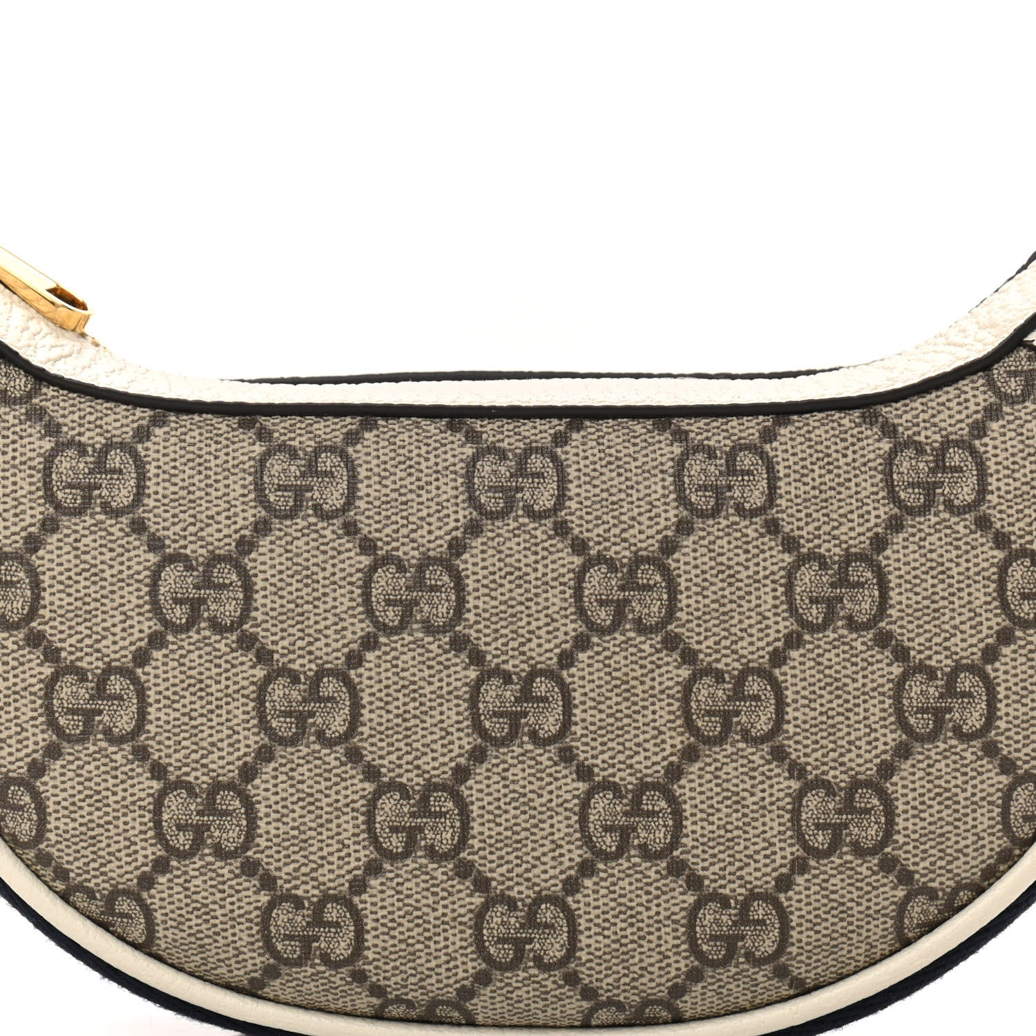 Gucci GG Supreme Monogram Textured Dollar Calfskin Web Mini Ophidia Half Moon Hobo Beige Ebony Mystic White 8 of 12
