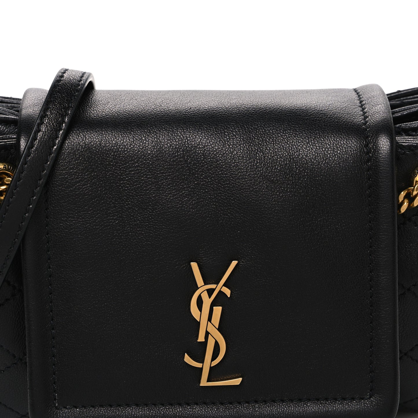 Lambskin Quilted Monogram Mini Nolita Black