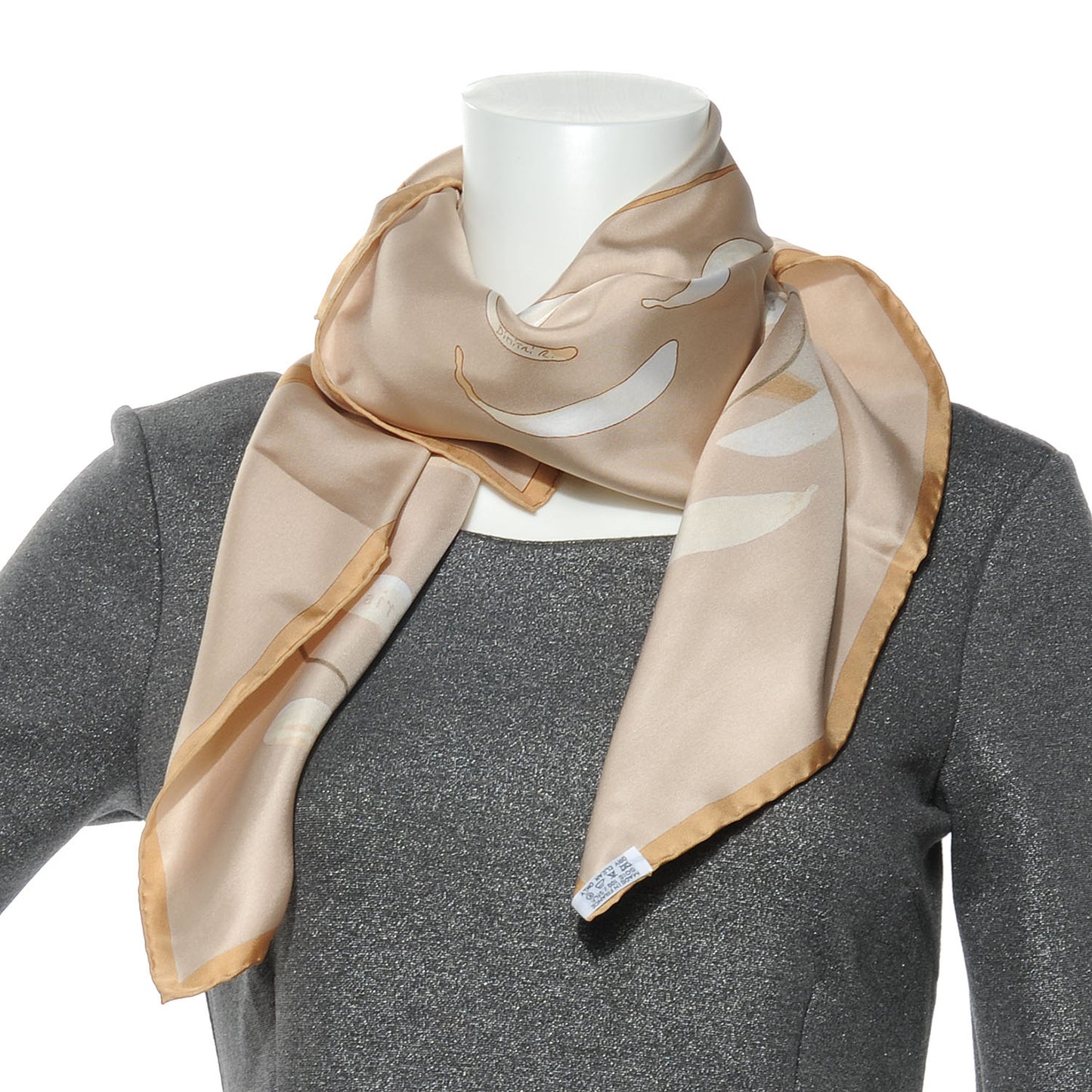 Silk Au Gre Du Vent Scarf 90 Beige