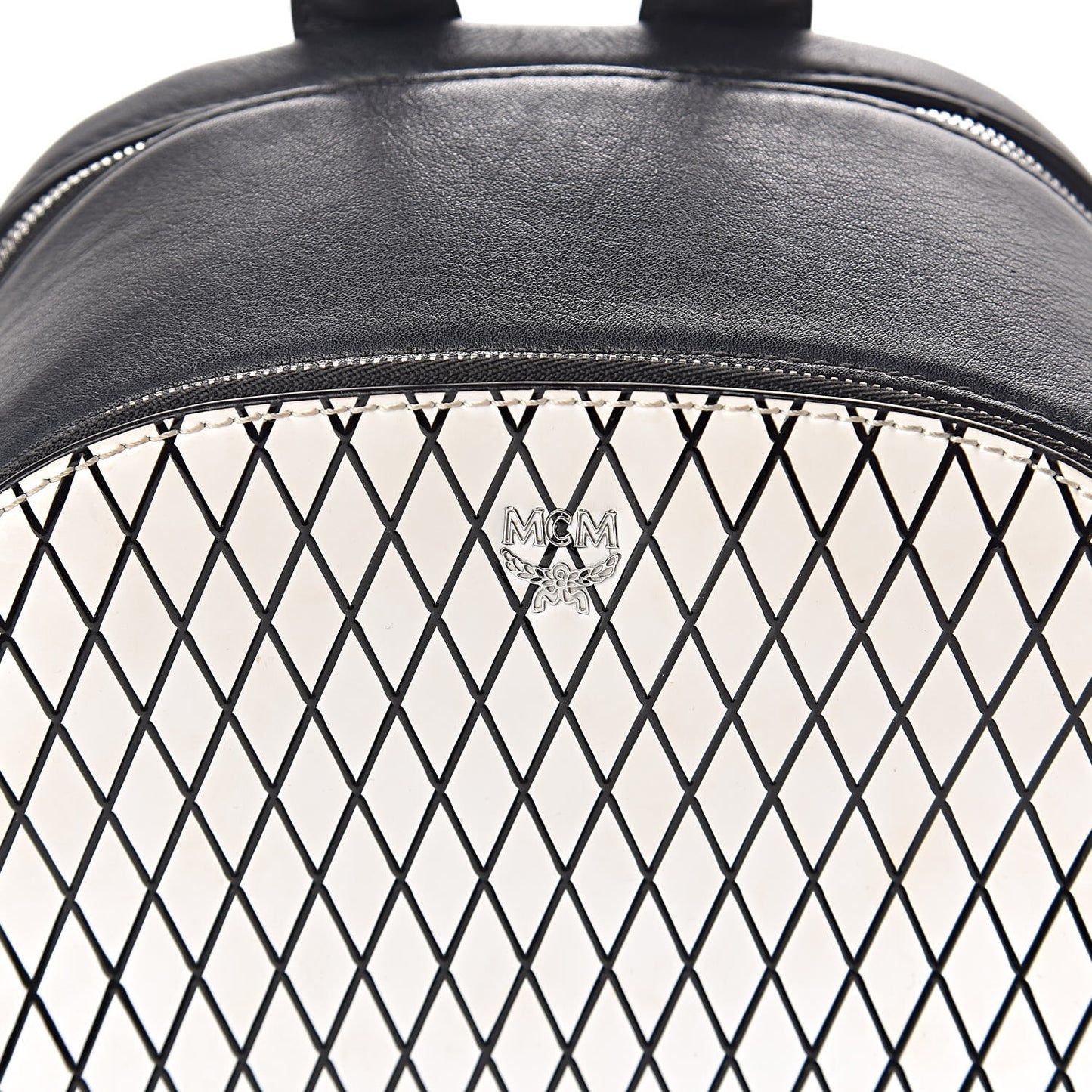 Calfskin Polke Stud Rombi Mini Duchess Backpack White Black