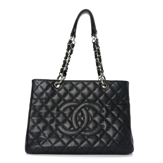 Caviar Quilted Grand Shopping Tote GST Black