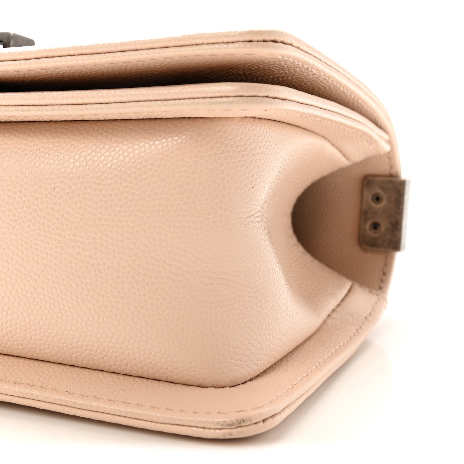 Chanel Caviar Chevron Quilted Small Boy Flap Light Beige 10 of 11