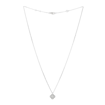 Van Cleef & Arpels 18K White Gold Diamond Sweet Alhambra Pendant Necklace 2 of 4
