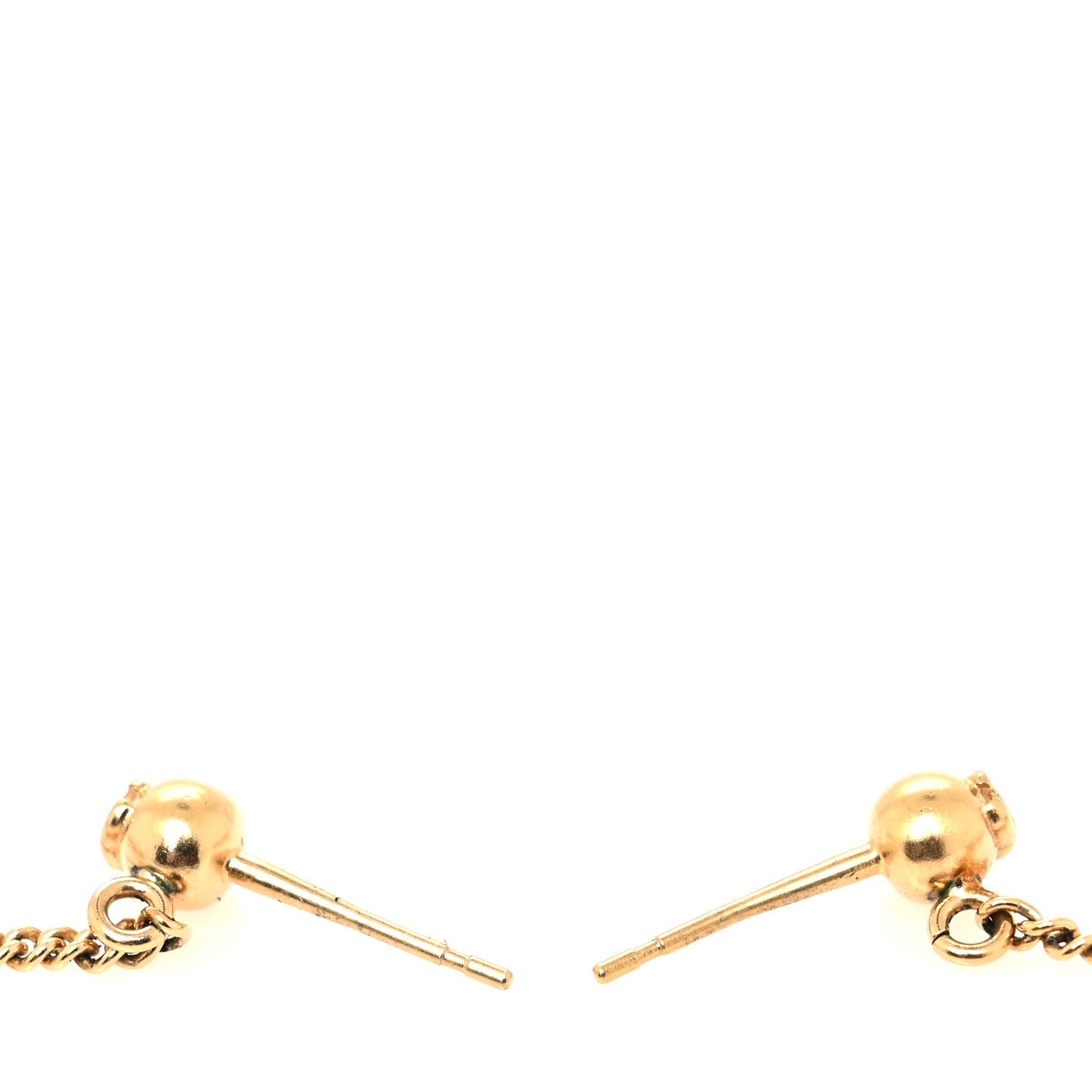 Chanel CC Drop Earrings Matte Gold 3 of 4