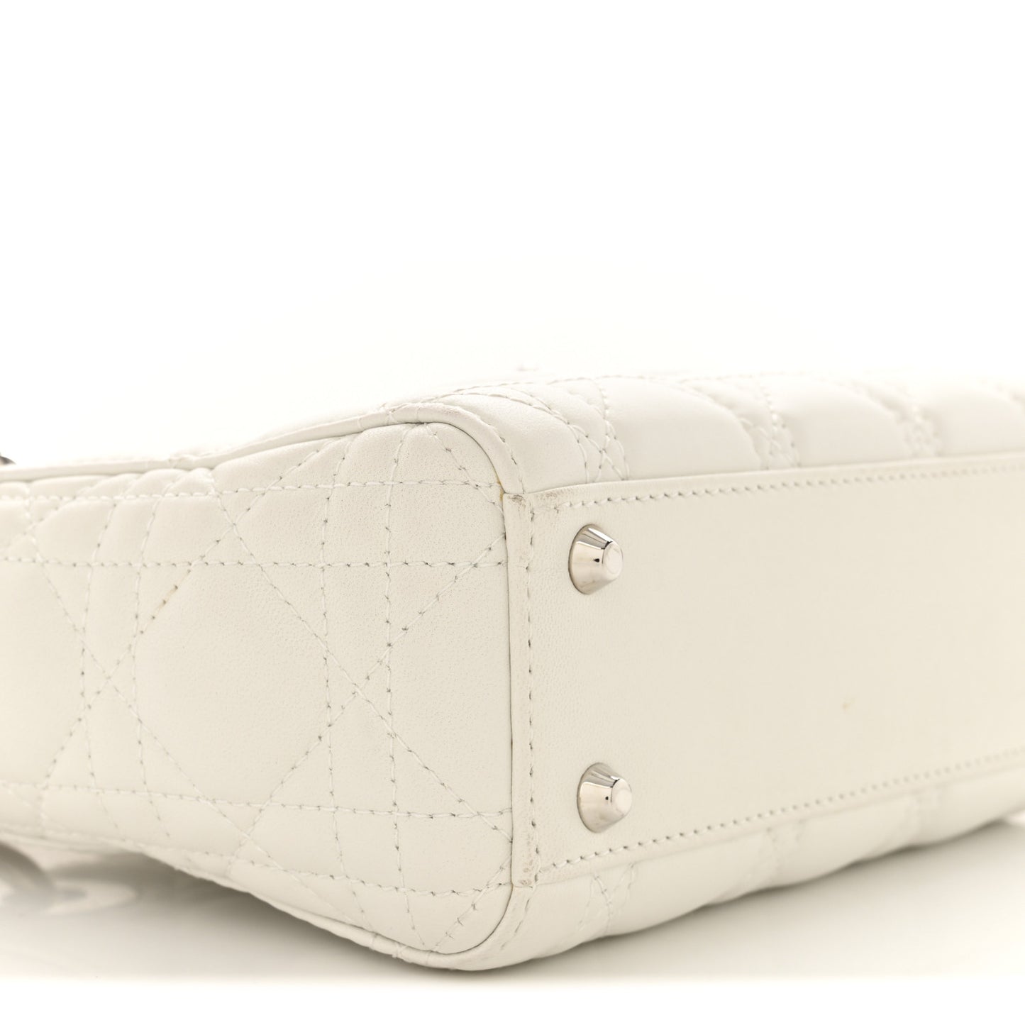 Lambskin Cannage Mini Lady Dior White