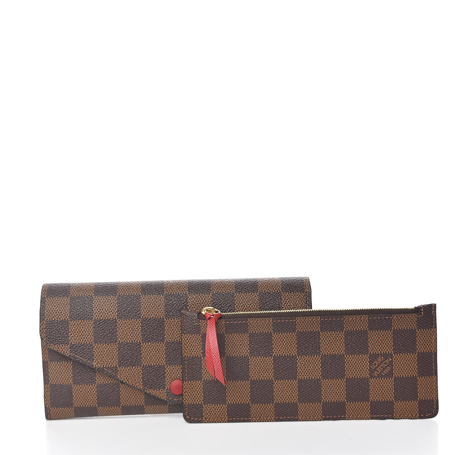Louis Vuitton Damier Ebene Josephine Wallet Red 9 of 10