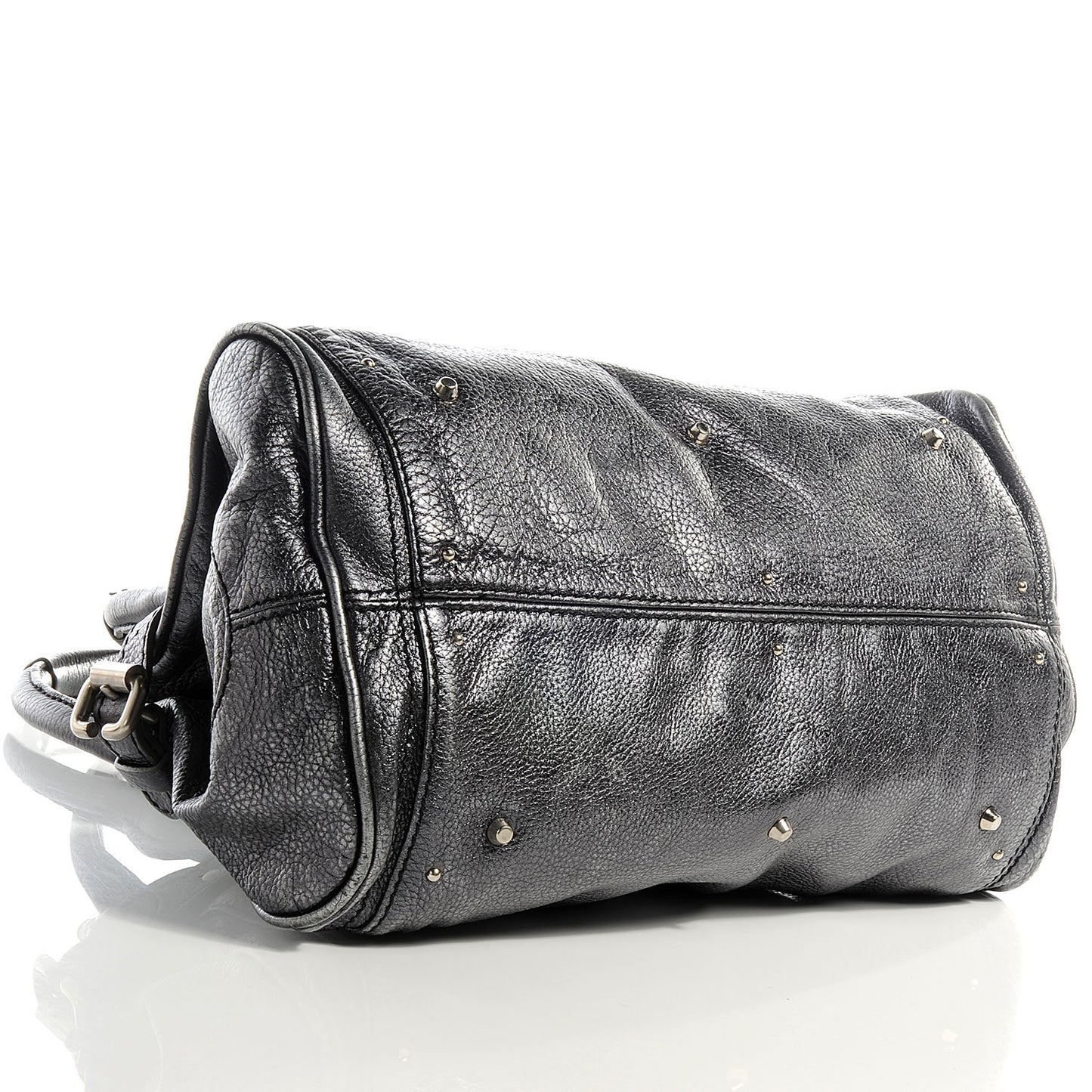 Leather Paddington Metallic Grey