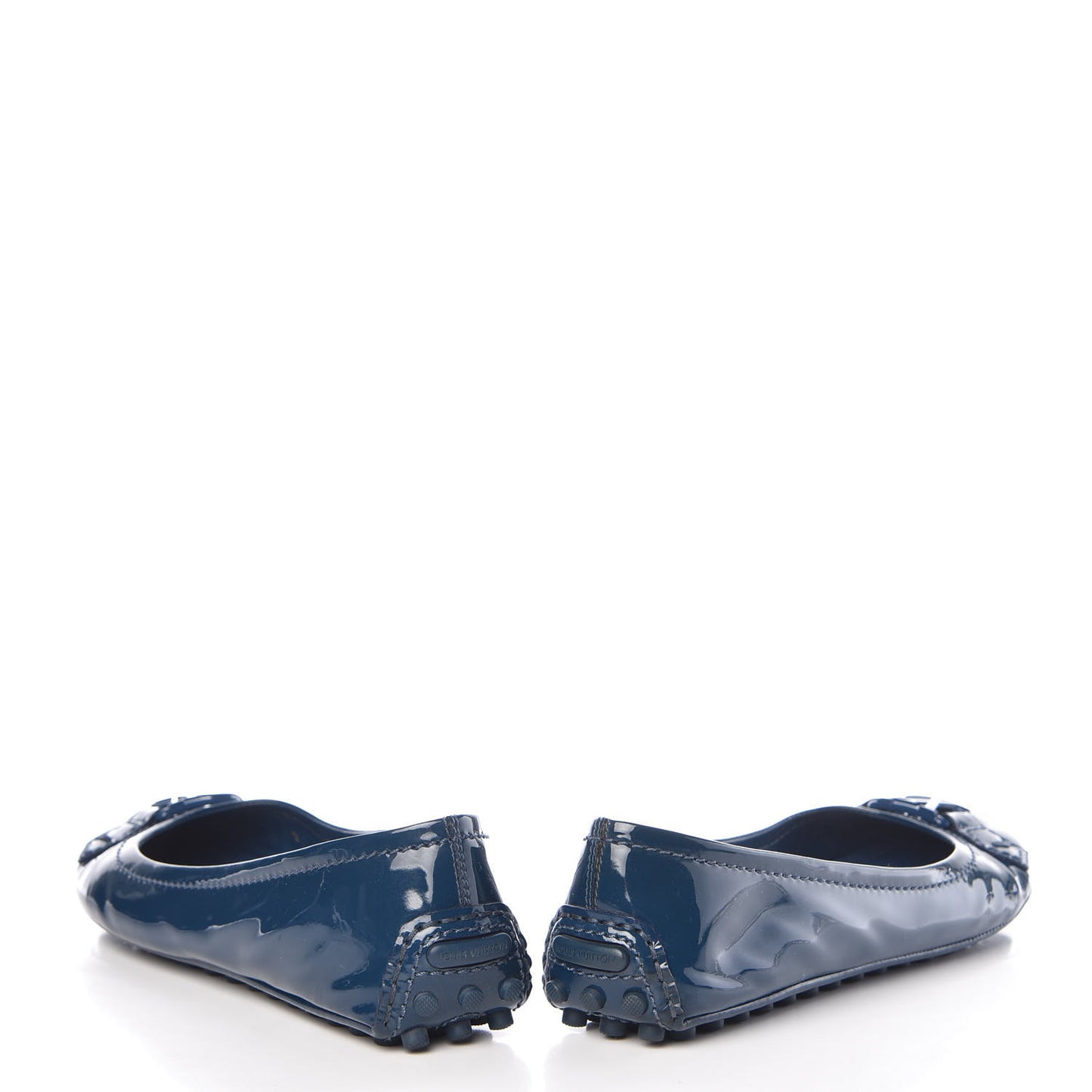 Patent Calfskin Oxford Ballerina Flats 37 Blue