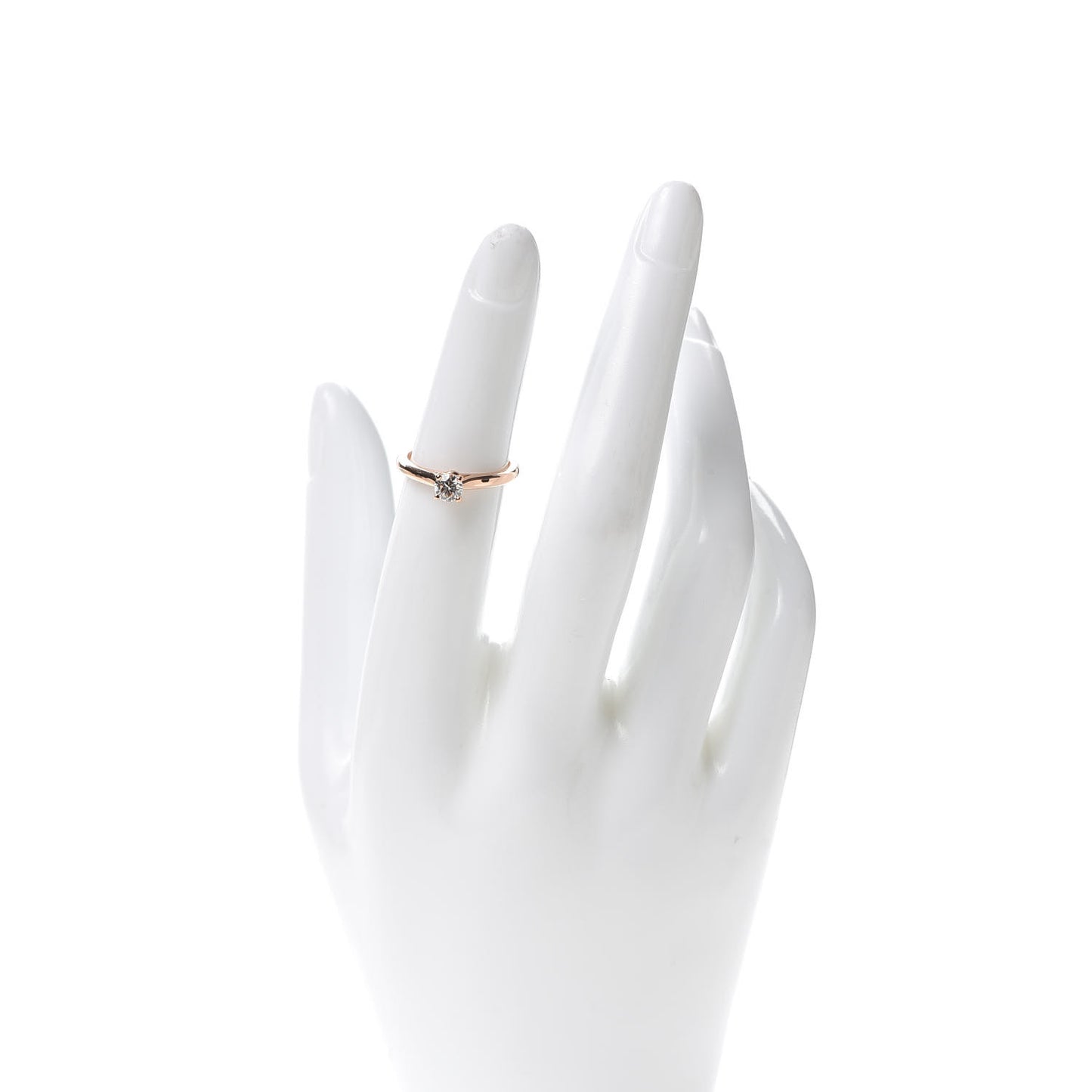 18K Pink Gold Diamond .29ct Solitaire Engagement Ring 49 4.75