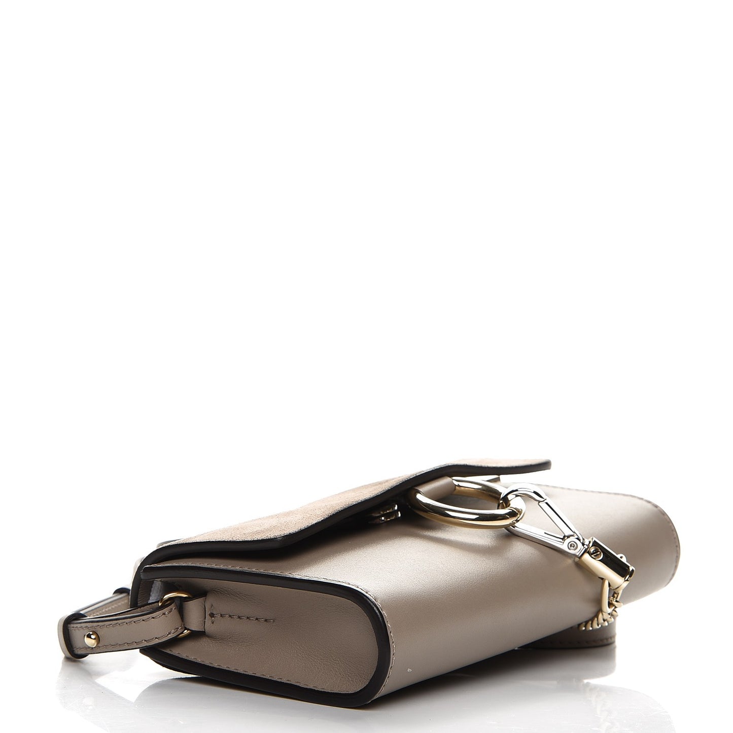 Suede Calfskin Mini Faye Shoulder Bag Motty Grey